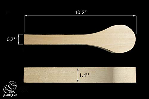 Beavercraft Basswood Wood Carving Spoon Blank B1 10" X 2" X 1.4" Premium Wood Whittling Wood Carving For Beginners Kids #TOP7