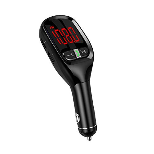 Bluetooth FM Transmitter for Car, Wireless Bluetooth 4.2 in-Car Radio Adapter Car Kit with Handsfree Calling, 2 USB Ports, LED Display, Stereo 4 Modes Music Play