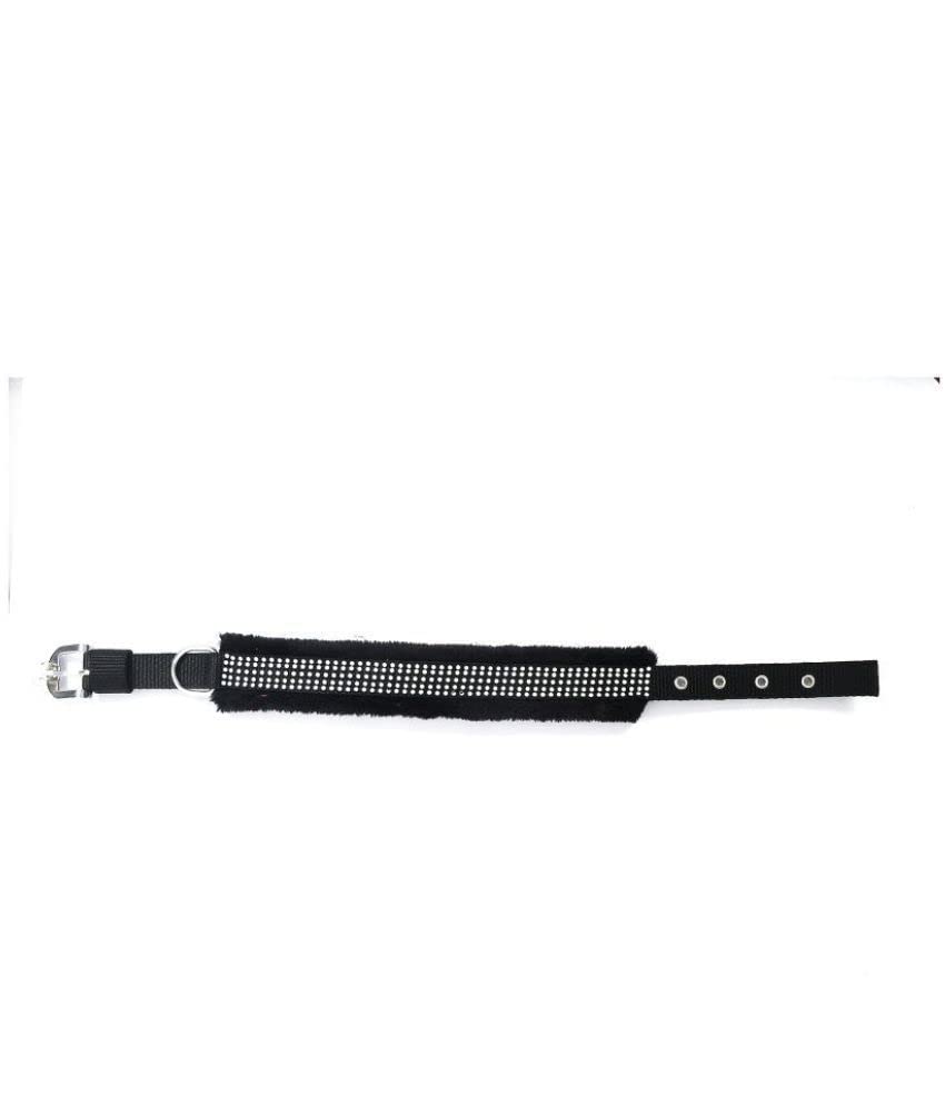 Image of Nylon Dog Collar,Pet Dog Nylon with Soft Fur Padded Puppy Collar-1 Piece (X-Large, Black)