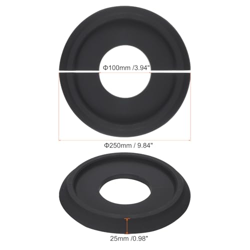 PATIKIL Deckenmedaillon, 10 OD x 4 ID PU Dekoratives Deckenleuchten-Medaillon Kronleuchter-Medaillon Split-Deckenleuchten-Abdeckplatte für Deckenleuchtenventilatoren, Schwarz