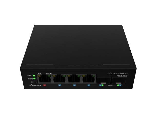 Lanberg Przełącznik ILGE-4P-2S-90 Light Industrial PoE 1xBT 3xAT 2xSFP