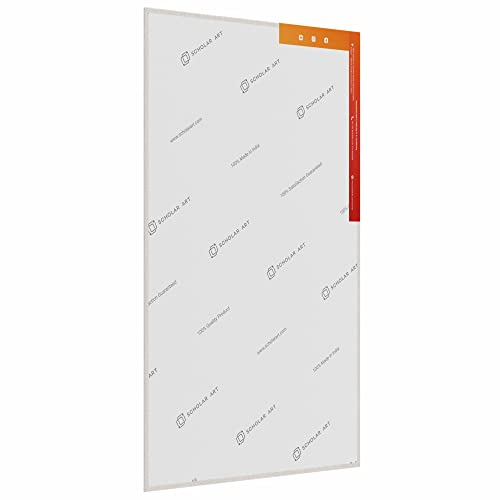 Image of Scholar Art Hobby Series 04 Oz (230 GSM) 100% Cotton Canvas Panel Board for Painting (White Blank Canvas Boards for Acrylic Paint, Oil Paint, Wet & Dry Media) | 12 inchx18 inch (30x45 cm), Pack of 6
