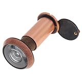 HOJLKLD Door Viewer Peep Hole, 200-degree Door Viewer, Peephole with Heavy Duty Rotating Privacy Cover for 1-1/2' to 2-3/8' Doors (Brushed Antique Copper)