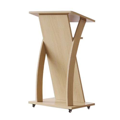KJHYYPP Soporte de podio con Atril, Soporte de podio con Ruedas, podio de pie, Soporte de podio de Madera en ángulo, en Bodas, en Iglesias, para discursos (Wood)