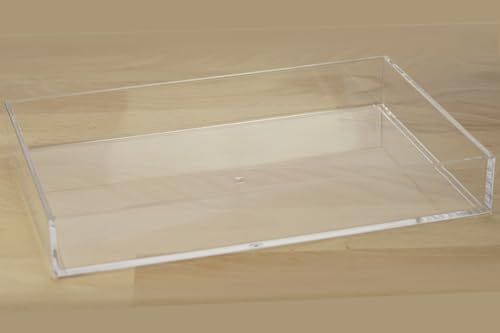 Fantasia Acryl Tablett Kunststoff Tablett Transparent zur Make Up Aufbewahrung von Kosmetik Pinsel und Schmuck – Make Up Organizer Stapelbar – Makeup Organisator – Schmink Aufbewahrung 24cm von