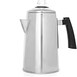 KFO Stainless Steel Stovetop Coffee Percolator, 52-oz （1.5L） Capacity, 12-Cup Camping Coffee Maker with Cool-Touch Handle - Classic Design for Camping, Induction, Gas & Ceramic Stoves