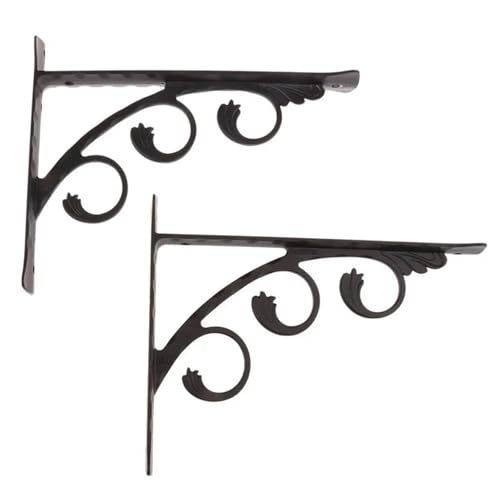 Soportes estante forma triangular de pared resistentes negros para estanterías caseras 2