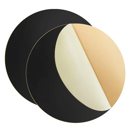 Adnee 2 Pcs Pond Liner Repair Patch-10 Inches Round Self-Adhesive EPDM Liner Repair Patch Kit-Thickened Rubber Pond Liner Seam for EPDM Garden Pond Patch Cover Repair