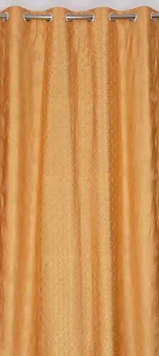 Image of Coin Punching Window Curtains 5 Feet Long for Living Room - Window Curtain Set of 1 Pcs Panel, Stylish Parda for Home Decor & Office Golden Colour -1 Pcs 5 feet