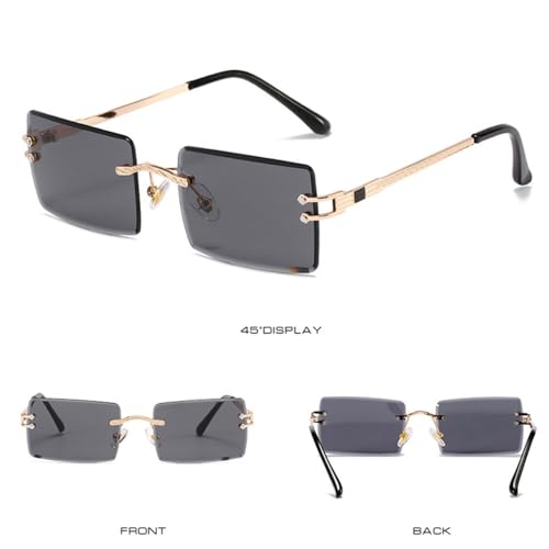 CGZWFERA-Rimless Rectangle Sunglasses for Women Frameless Glasses for Men Ultralight UV400 Eyewear Shades4