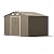 Gotland 12FT x 10FT Metal Storage Shed for Outdoor with Design of Lockable Slide Doors and Air Vent, Tiny House Utility and Tool Storage for Garden, Backyard, Patio Lawn