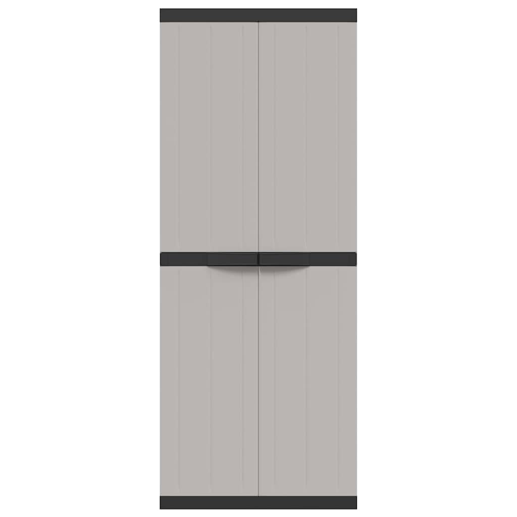 Armadio da Esterno Grigio e Nero 65x37x165 cm in PP Grigio,364200