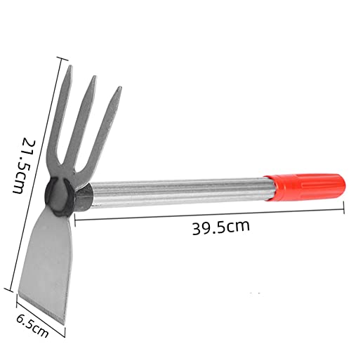 Gardening Shovels Spades, 2 In1 Hoe Flowers And Vegetables Three-Tooth Rake Small Hoe Garden Agricultural Tools #TOP2