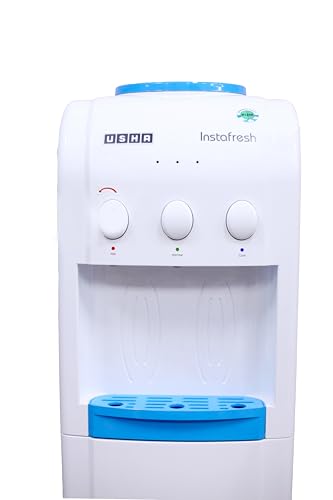 Image of USHA Instafresh Floor Standing - Hot, Normal & Cold Water Dispenser (White), 3 liter