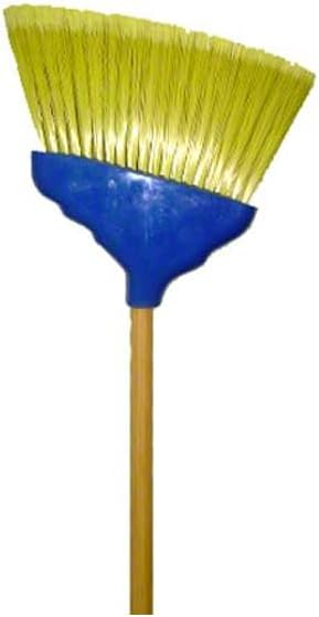 Medium Angle Broom, Yellow Nylon Bristles, 48" Wood Handle, Case of 12