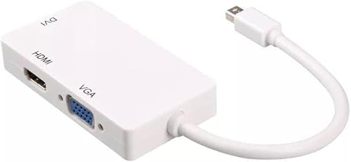 Image of BUBUCAM Mini DP DisplayPort to HDMI VGA DVI Adapter Cable 3 in 1 Thunderbolt for MacBook