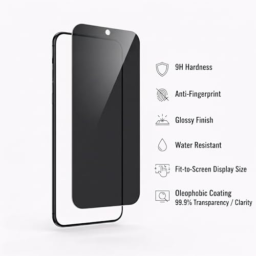 Image of Privacy Tempered Glass for Redmi Note 9 Pro | Edge to Edge Full Screen Coverage | Scratch Resistant | Military-Grade Gorilla Privacy Screen Protector Redmi Note 9 Pro | Case Friendly, Anti-scratch and Bubble free With Installation Kit
