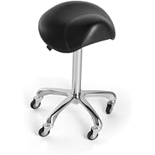 Ergonomic Saddle Stool Swivel Salon Cutting Stool Esthetician Chair Rolling Stool with Wheels Salon Chair Black