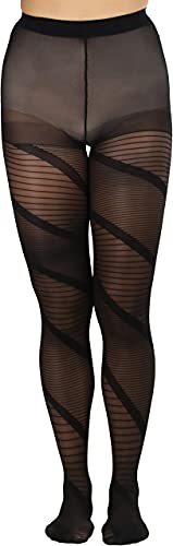 Image of ToBeInStyle Women's Strappy Zig Zag Lace Up Bandage Print Fashion Goth Tights