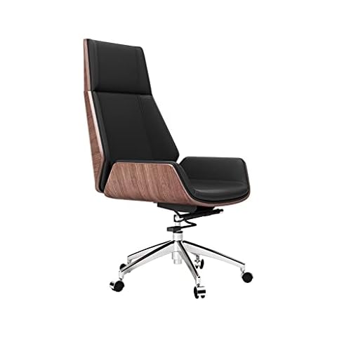 GBPOY Computer Desk Chair Simple and Modern Leather Boss Chair, Ergonomic High-back Rotating Office Chair, Height Adjustable Chair Office chair Executive Chairs (Color : Walnut) Cover