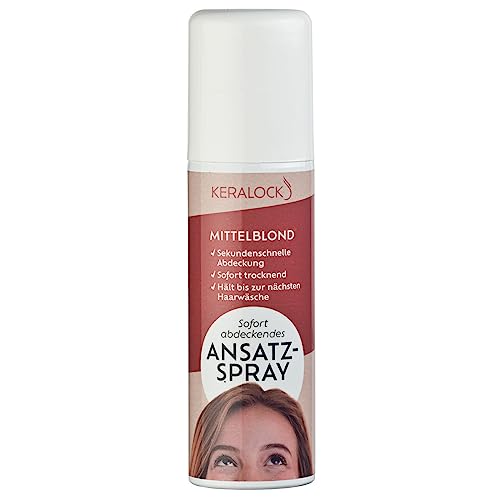 KERALOCK Ansatzspray mittelblond 75 ml Aerosol – unisex – temporäre Haaransatzabdeckung für coloriertes Haar – kaschiert graue Haare in Sekunden – ammoniakfrei