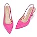 Elisabet Tang Women's Slingback Stiletto Pumps 4 Inch Sexy Pointed Closed Toe High Heels Shoes for Women Fashion Dress Wedding Party Prom Hot Pink Satin 8.5
