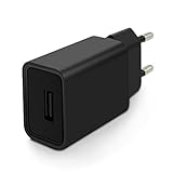 USB Ladegerät Adapter für Handys, Tablets, Tabletten, eBook Reader, Powerbank, Smartphone (2000 mA, 100-240V, Schwarz/Black)