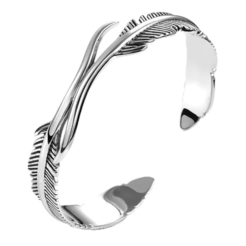 Throushine Migneaux Joli Bracelet Plume en Argent