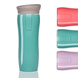 Shuyao Teamaker - blickdichte Tea to Go Thermo Trinkflasche in mint glossy - made in Germany - 100°C hitzefest - 360ml - integriertes Teesieb