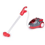 Dirt Devil Aspirateur Jouet avec Tuyau   avec Effets Sonores et Particules Tourbillonnantes   Vacuum Cleaner sans Fil pour Enfants à partir de 3 Ans   88 x 15 x 12,5 cm   Rouge/Gris