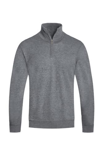 Men’s Quarter Zip Knit Sweater – Soft Pullover with Side Pockets, Tailored Fit, Sizes S–2XL – Black, Grey, Navy & More
