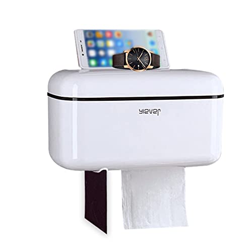 Tempaky Caixa de lenços de rolo de papel multifuncional montada na parede, sem tubo, dispenor versát