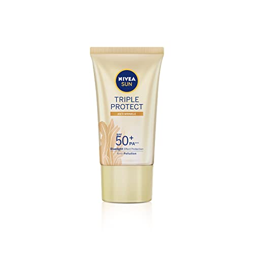 NIVEA SUN Protetor Solar Facial Tripla Proteção Loção Antissinais FPS 50 40ml - Com fórmula ultralev