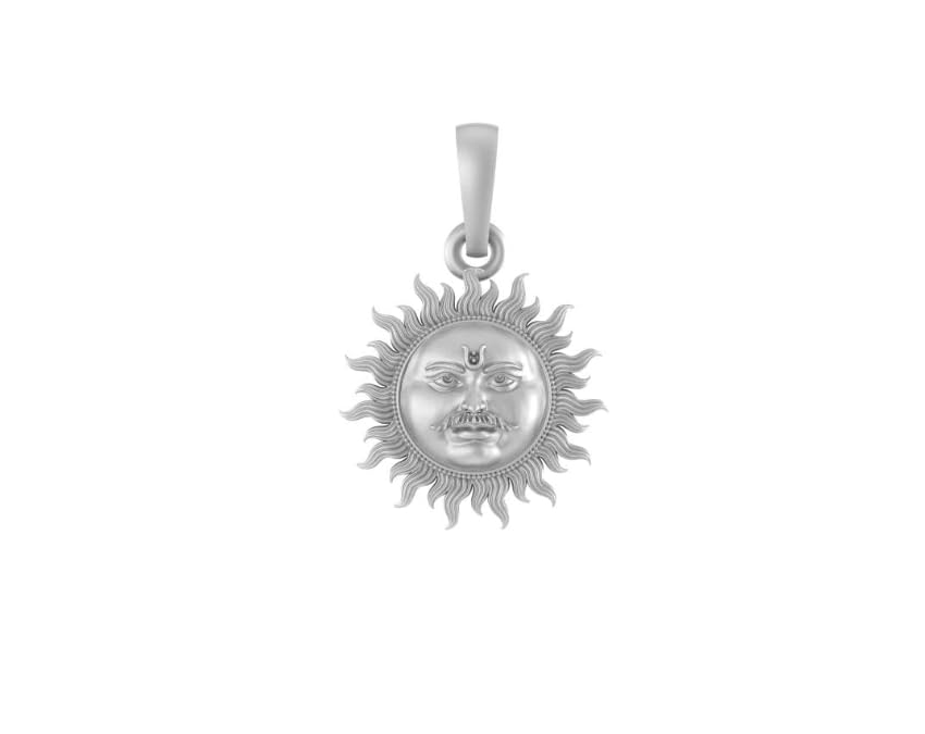 akshat sapphire Sterling Silver (92.5% purity) Divine God Sun Pendant for Men & Women Pure Silver Lord Surya Locket for Good Health & Wealth-picture-41