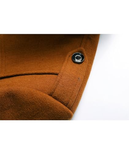 Image of SOMTHRON Men's Wool Blend Trench Coat Slim fit Single Breasted Notch Lapel Winter Jacket Business Pea Coat Overcoat