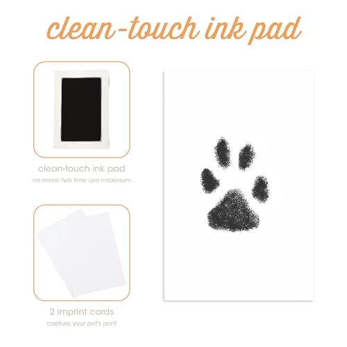 image for Pearhead Pet Pawprints Desk Picture Frame, Pet Memorial Keepsake, Whit