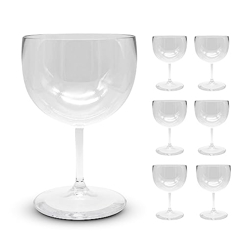 DOJA Barcelona | Copa Balón 56 cl | Pack 6 | Copas de Plástico Duro Reutilizable | Vasos Transparentes | Copas de Vino, Gin Tonic, Cocktail