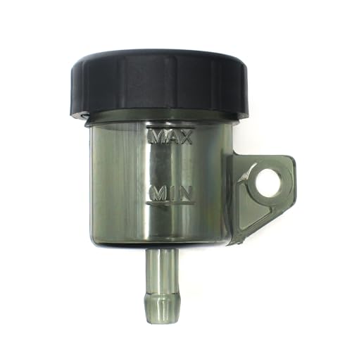GEARLINTON Universal Straight Motorcycle Foot Rear Brake Master Cylinder Tank Oil Cup Fluid Bottle Reservoir (Tinted)