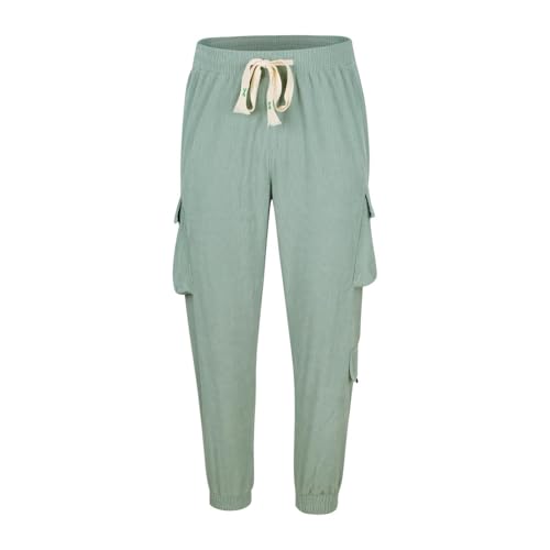 Plus Size Corduroy Pants for Men Casual Baggy Trousers Elastic Waist Jogger with Pockets Trendy Straight Leg Pants