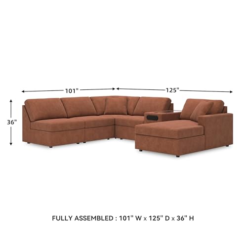 Image of Signature Design by Ashley Modmax 6-Piece Sectional with Chaise, Spice
