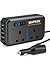 MAPASU 200W Car Power Inverter 12V to 240V, Portable DC to AC Converter with 2 UK Sockets & 4 USB Ports, Fast Charging Car Plug Adapter for Laptop/Phone/Small Electronics