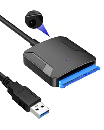 Quwem SATA to USB 3.0 Adapter Cable,USB to SATA III 5Gbps Hard Disk Drive Converter Cable for 2.5/3.5 HDD/SSD Hard Driver Adapter Lead Compatible with UASP TRIM WD Seagate Toshiba Drives up to 10TB