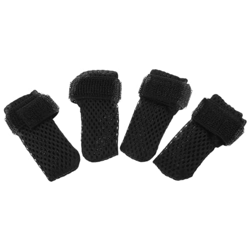Image of 4Pcs Adjustable Cat Claw Caps - Anti-Scratch Foot Covers for Cats Soft Breathable Polyester Mittens for Medicine Feeding Indoor Outdoor Use
