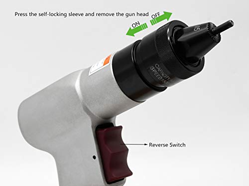 SHININGEYES High Speed 1500rpm Air Rivet Nut Gun Pneumatic Riveter Riveting Tool Kit for M5 M6 - Thumbnail 4