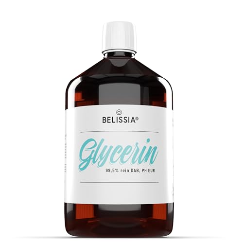 Belissia Glycerin 0,5l 99,5% - Hochreines Pflanzliches Glycerin in Pharmaqualität made in Germany - VG Glycerin flüssig E422 500ml - 100% natürlich, Vegan, 0% Zusatzstoffe