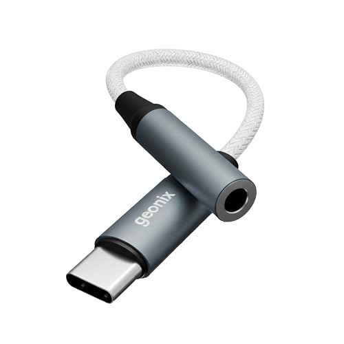 Image of Geonix Befit AX7 Type-C to 3.5mm AUX Female Converter /Adapter| MIC & Audio Support | Smart DAC Chip | Plug & Play | 13cm Cable, 1 Year Warranty (Cool Gray)