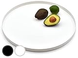 D&D Living® Deko Tablett Rund Ø 40 cm | Design Dekoteller und Dekotablett aus Metall (Weiß matt)