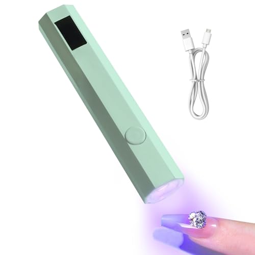 Luz ultravioleta de mano para uñas, luz ultravioleta de mano para uñas de gel | Pequeña luz de lámpara UV de gel en gel - 2 temporizadores, secador de uñas recargable para decoración de pegamento de d