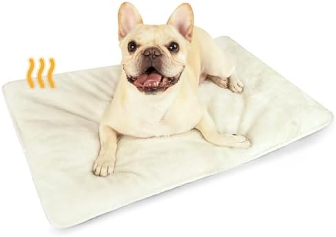 Dog Crate Mat Small Washable Waterproof Dog Bed Mattress with Removable Cover Anti Slip Crate Bed Self Heating Cat Bed Dog Mat Memory Foam Warm Dog Cushion Pet Puppy Blanket Grey 61x45cm
