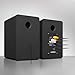 Computer Speakers for Desktop PC, Active Bookshelf Speaker with 3‘’ Carbon Fiber Woofer and Silk Film Tweeter ,Supports Bluetooth 5.3, USB-C, AUX/RCA Input for Record Player TV - Black Stereo Set